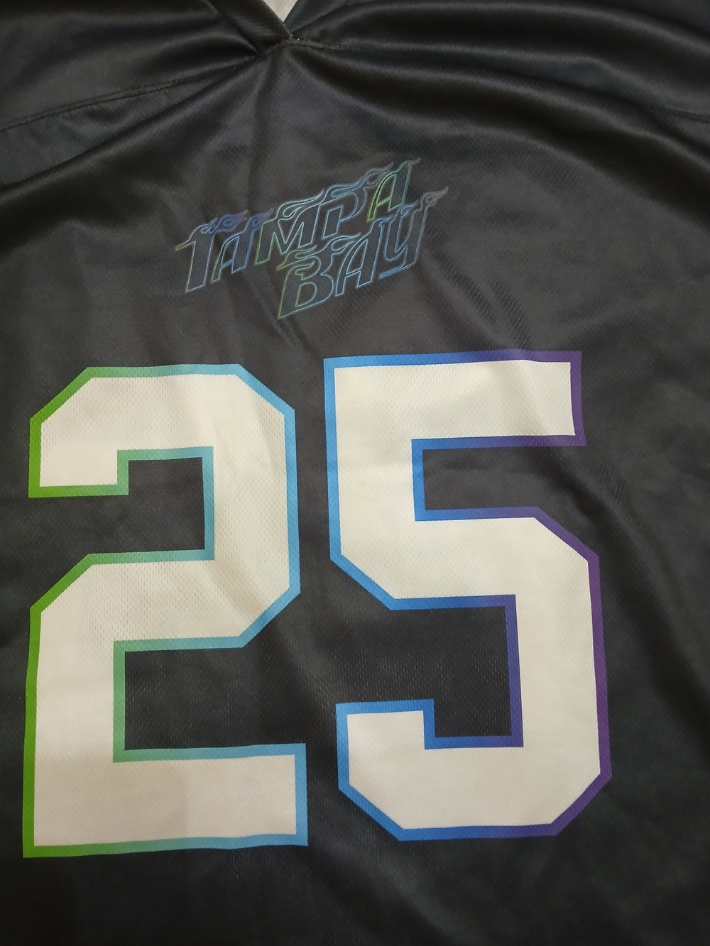 Black Tampa Bay #25 Men's Athletic Jersey — Crown Automotive Accent - Picture 2 of 5